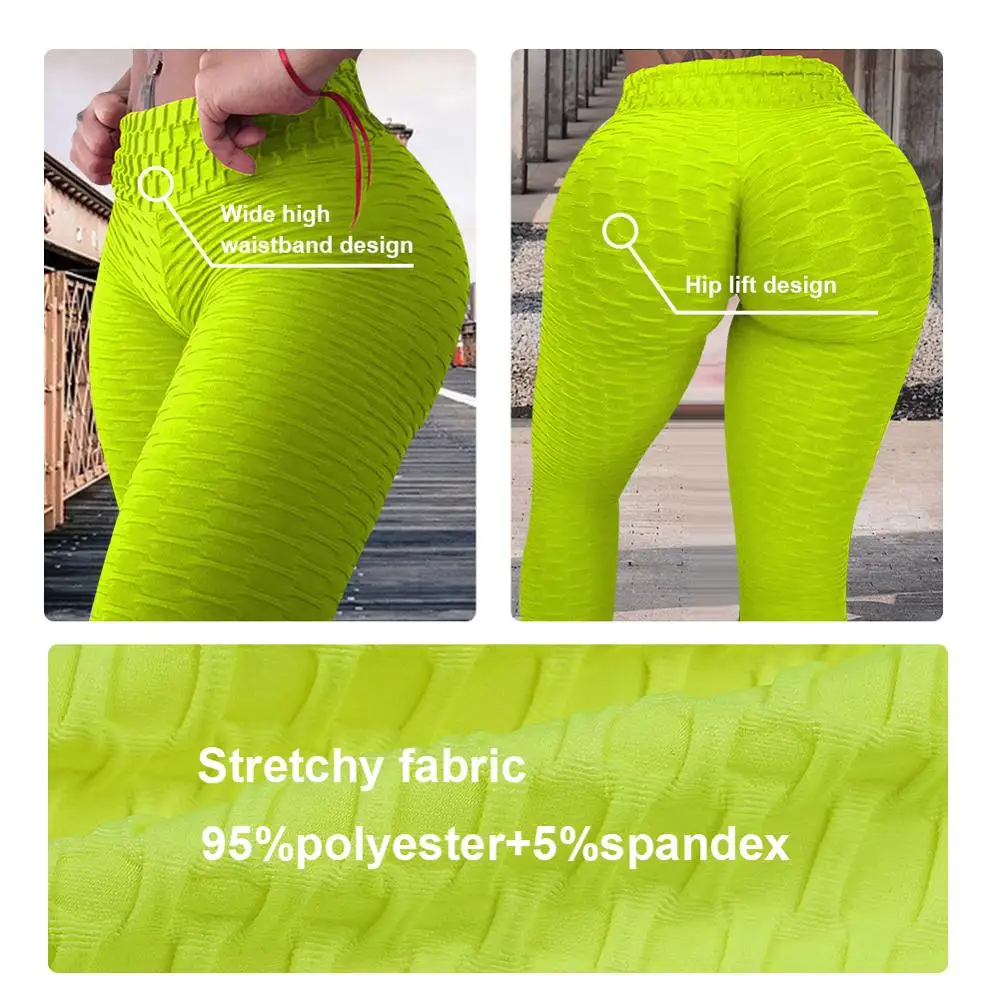 New Elastic Jacquard Push Up Scrunch Butt High Waisted Workout Sport Leggings Custom Yoga Pants Leggings
