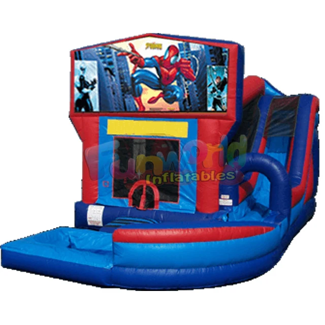 AirMyFun Casa Gonfiabile Per Bambini Con Scivolo, Ostacoli E Ventilatore – Castello Rimbalzo 305x295x192 Cm