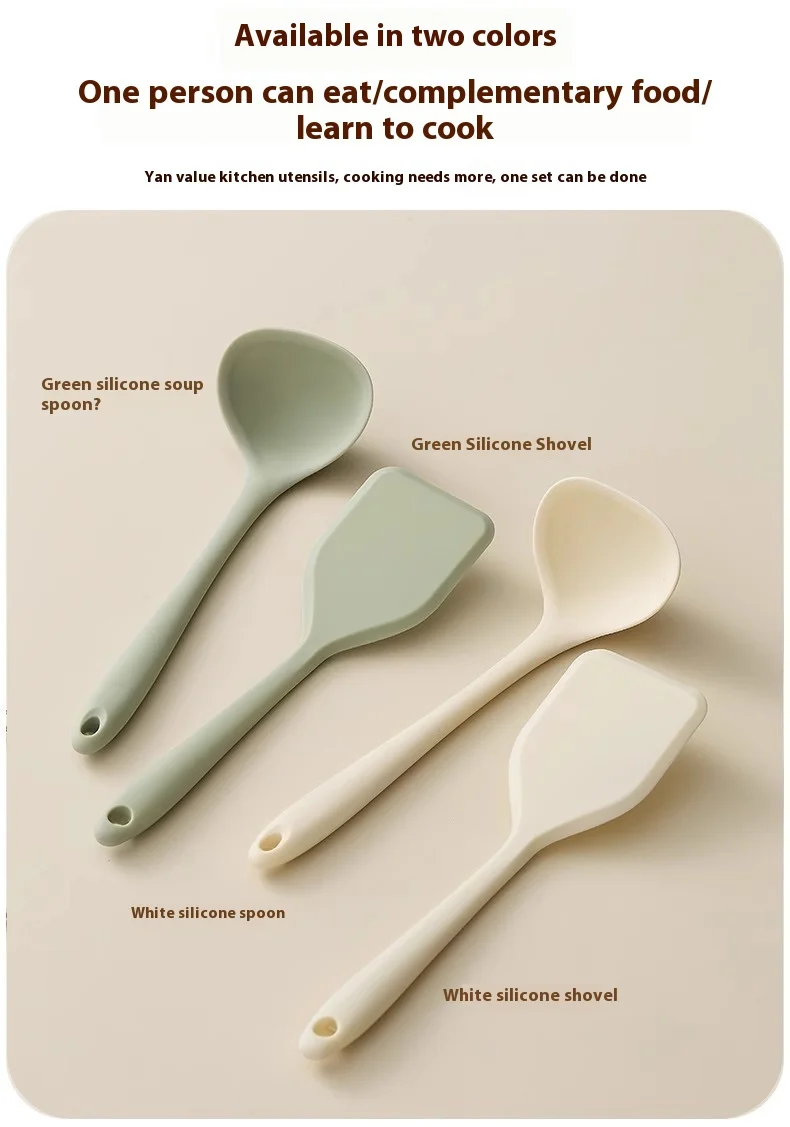 product mini non stick silicone spatula small size kitchenware cooking serving tool for baby food supplements and household soup spoon-10