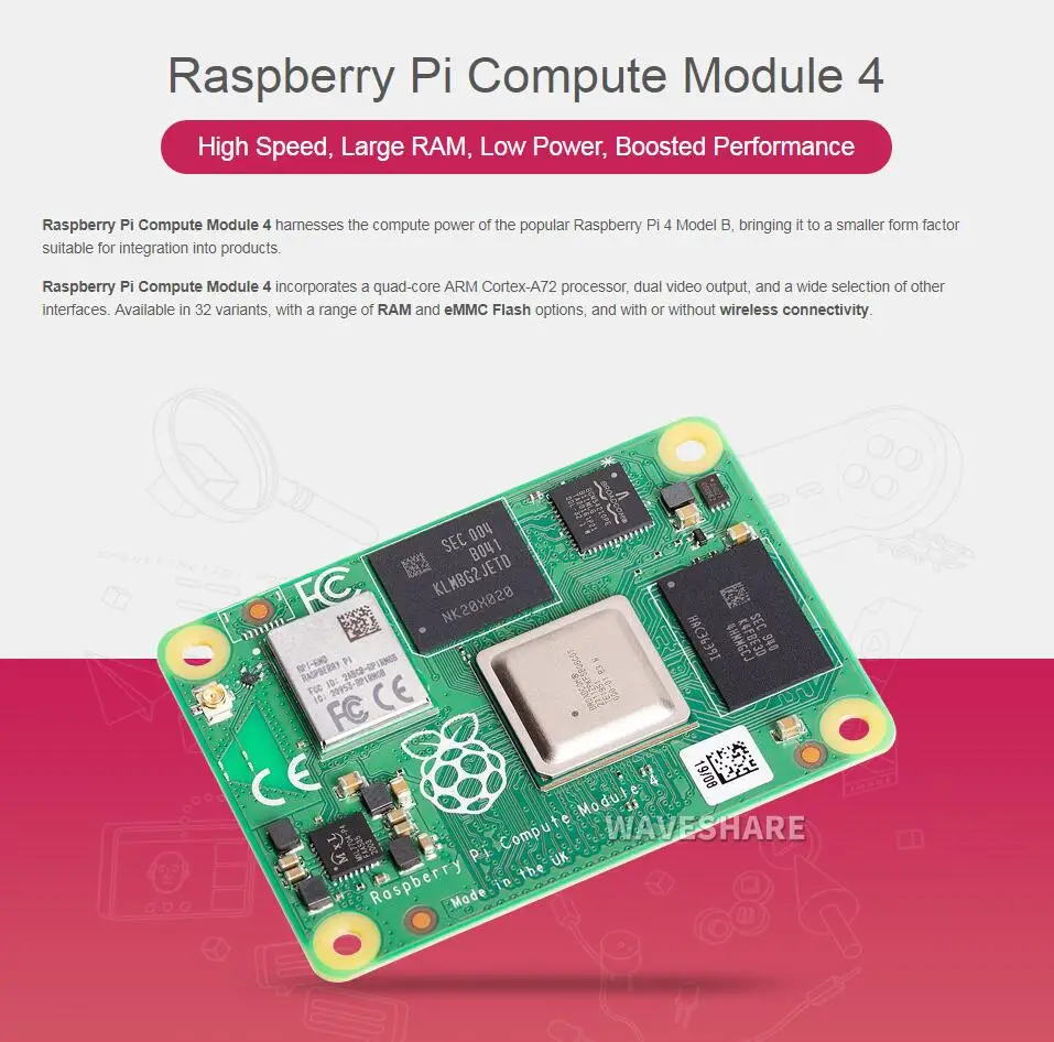 Raspberry Pi Compute Module 4 - Versatile Options for RAM & EMMC