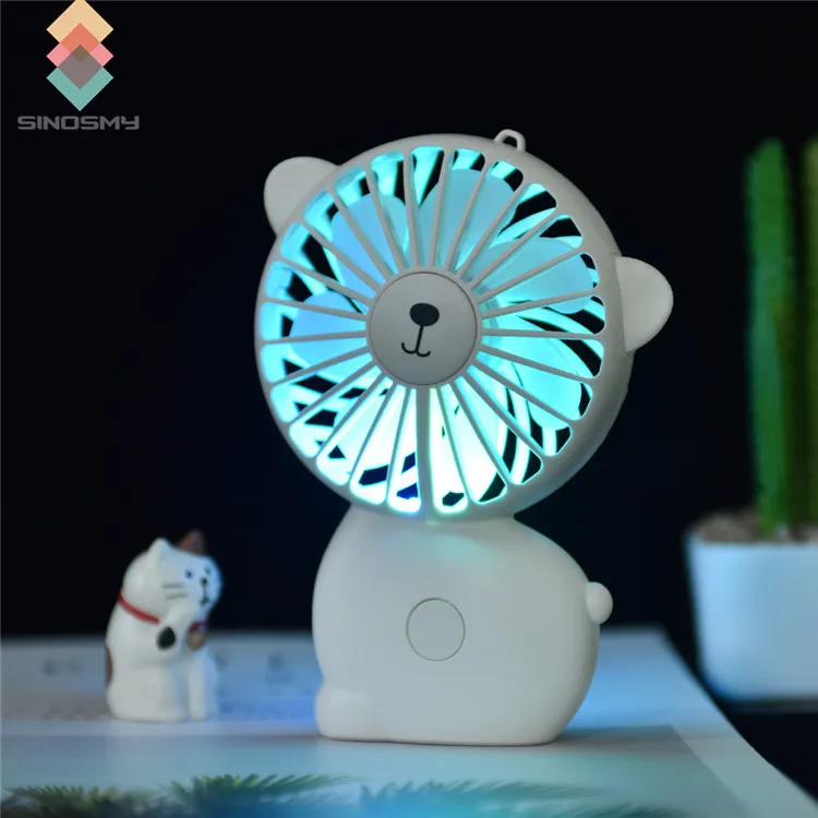 Summer promotion cooling fan portable mini hand held fans with light