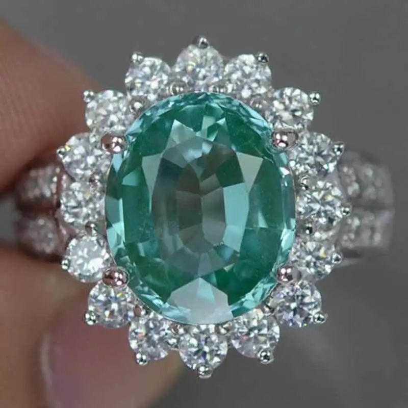 CAOSHI Luxury Dainty Female Rings for Women Wedding Rings Jewelry Gifts Green Zirconia Ring Women