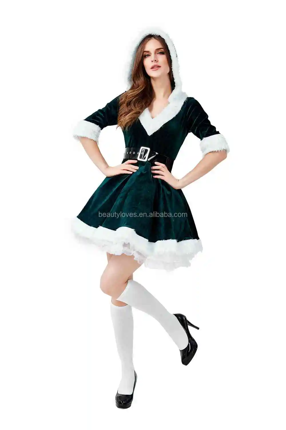 Christmas Dresses Women Clothes Sexy Santa Claus Halloween 2 Piece