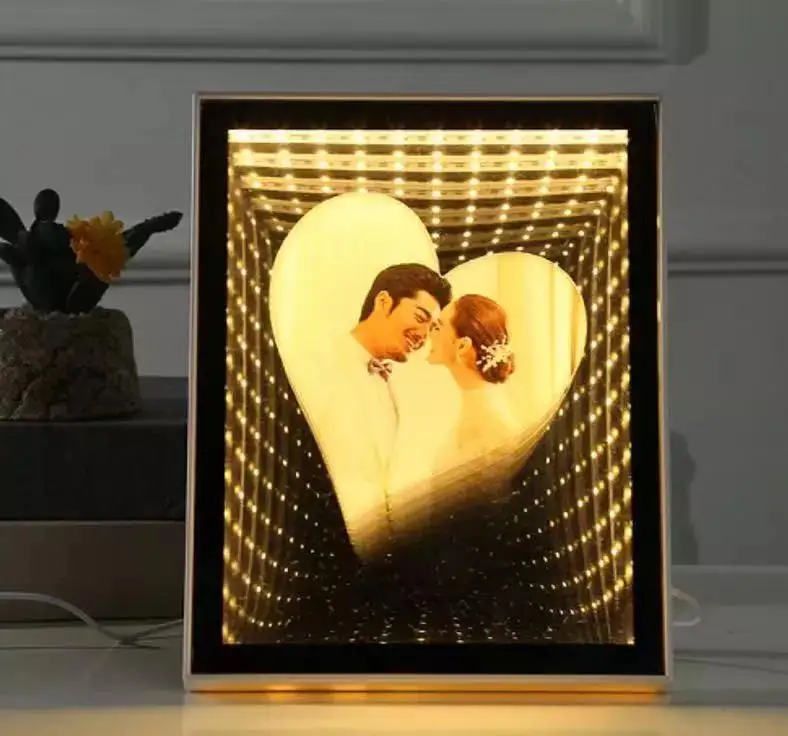 Sublimation Blank Led Magic Mirror Display Photo Frames With Usb