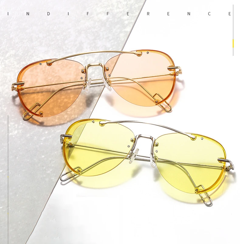 2020 Vintage Transparent Steampunk Rainbow Designer Women Men Pilot Sunglasses