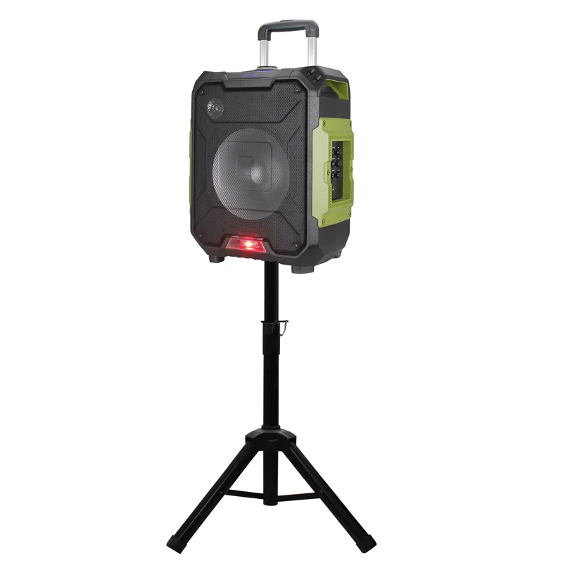 Tripod Stand Trolley Speaker With Usb Sd Card Bluetooth Colorful Light