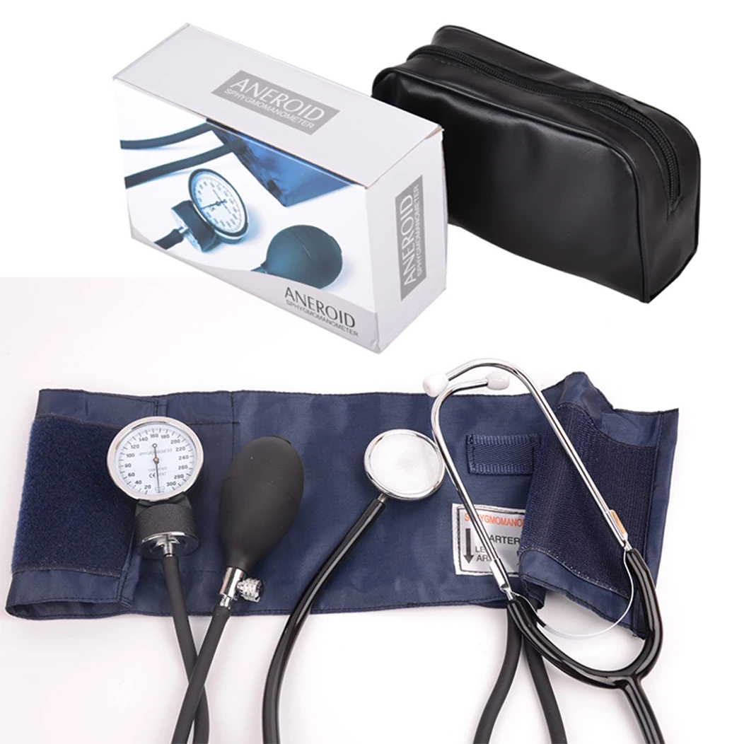 
Adult Pocket Aneroid/Scope Kit-Professional manual blood pressure monitor Sphygmomanometer with Durable Carrying Case 