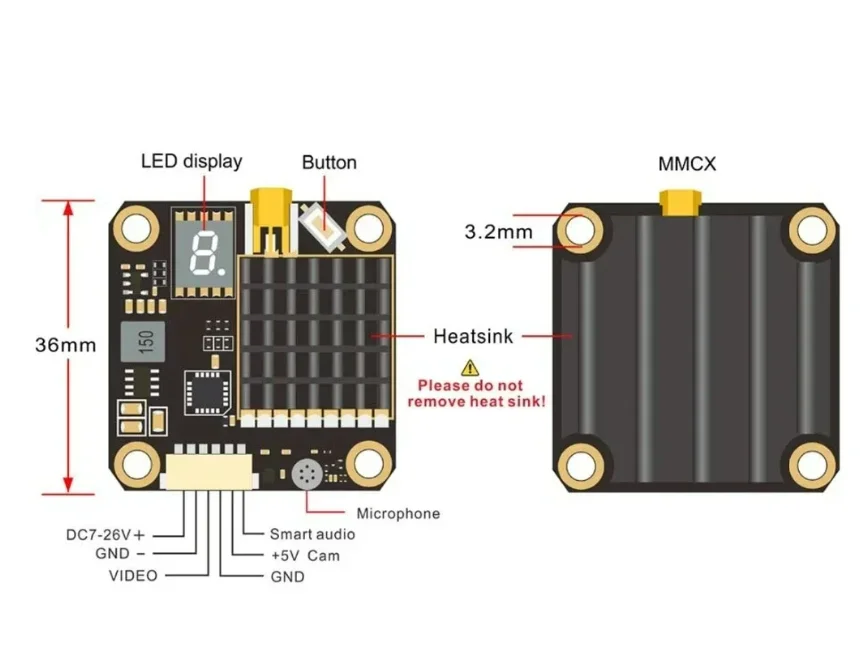 Type 2w Rmp AKK Fx2-Dominator 5.8ghz 40CH FPV Transmitter 2W VTX