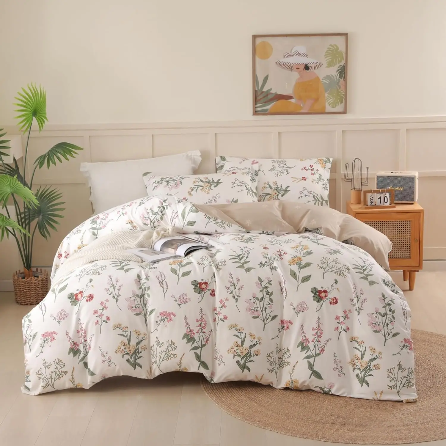 100% Cotton Leaf Pattern Duvet Cover Set Soft 3-Piece Bedding Comforter Cover with Leaf Pattern Elegant and Cozy manufacture