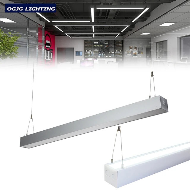 OGJG tube pendant lamp motion sensor linear suspended 4ft led linkable shop light