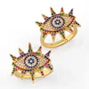 18k gold low titanium band rainbow ring gold women jewelry anillos de oro de diseno para mujeres eveil eye rainbow ring
