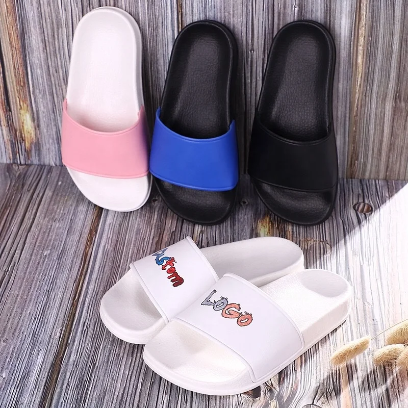 
plastic outdoor soft custom logo children slippers, PVC summer beach pink blank children and kids logo slide sandal 