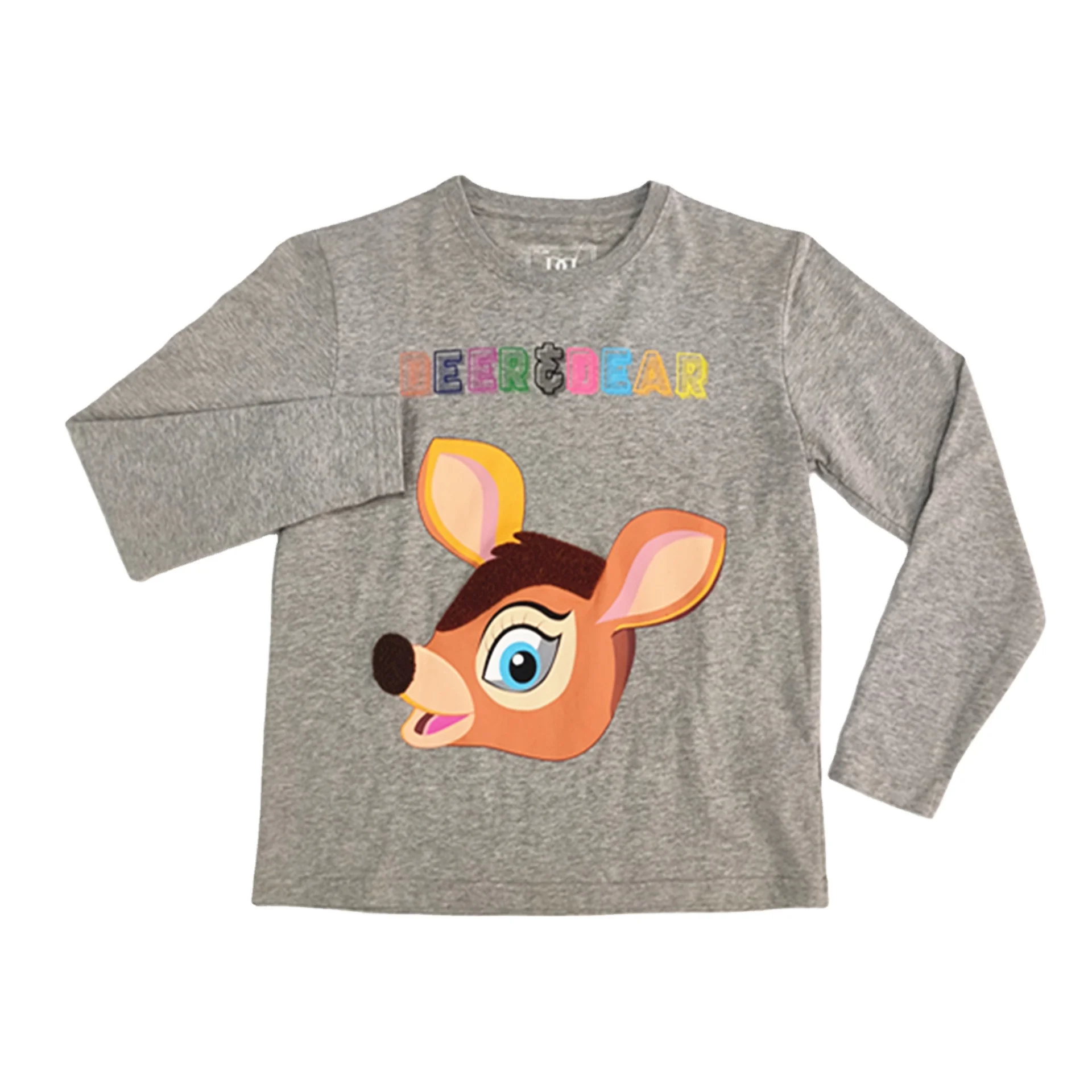 
The latest hot sale kids t shirt boutique child cotton baby girl spring and autumn t shirt simple design with towel embroidery 