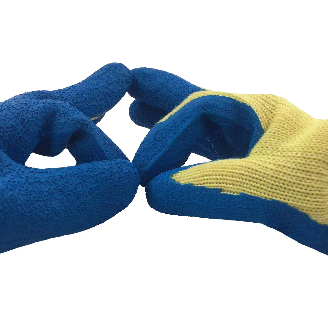 皱褶乳胶涂层芳纶纤维手套防割防热手套