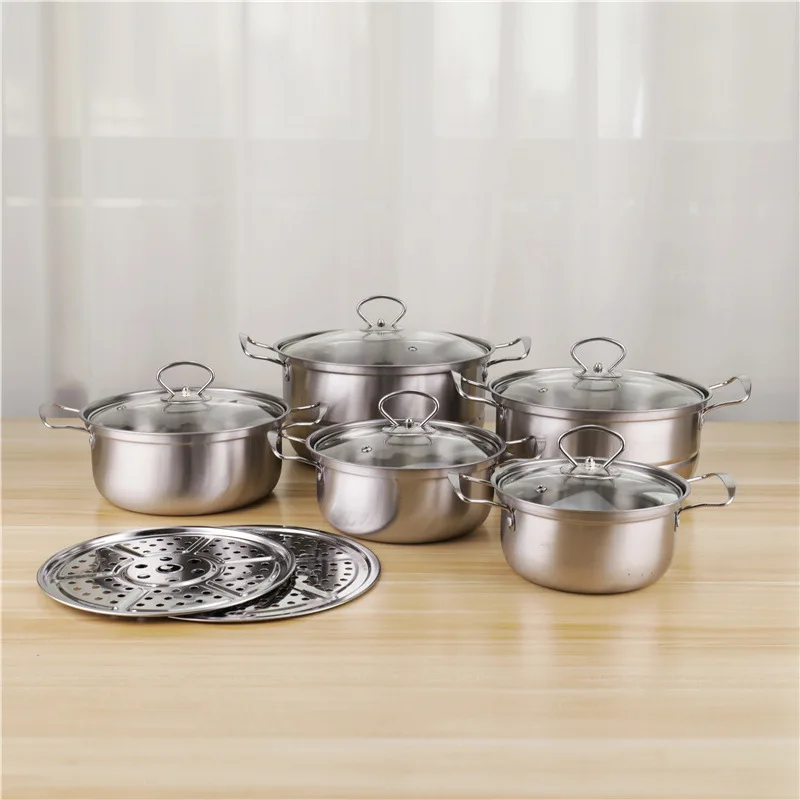 Stainless Steel Cookware Set Of 5 Piece Cooking Pot Set Home Kitchen