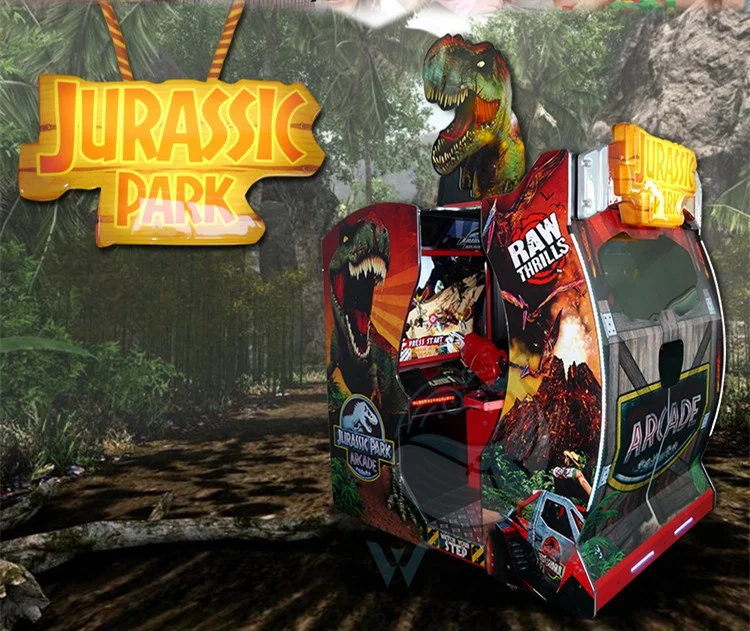 Most Fun 60-Inch Jurassic Park Coin-Operated Arcade Game Simulator Shooting Best Quality Cabinet Limited Time Sale