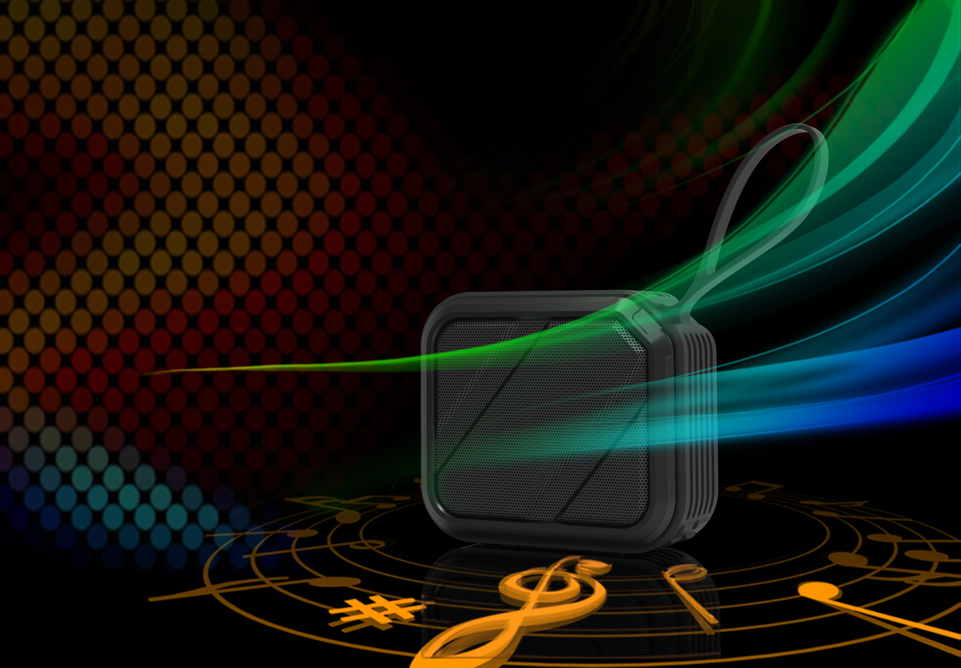 stereo full way active home audio Waterproof Speaker with radio - ANKUX.COM