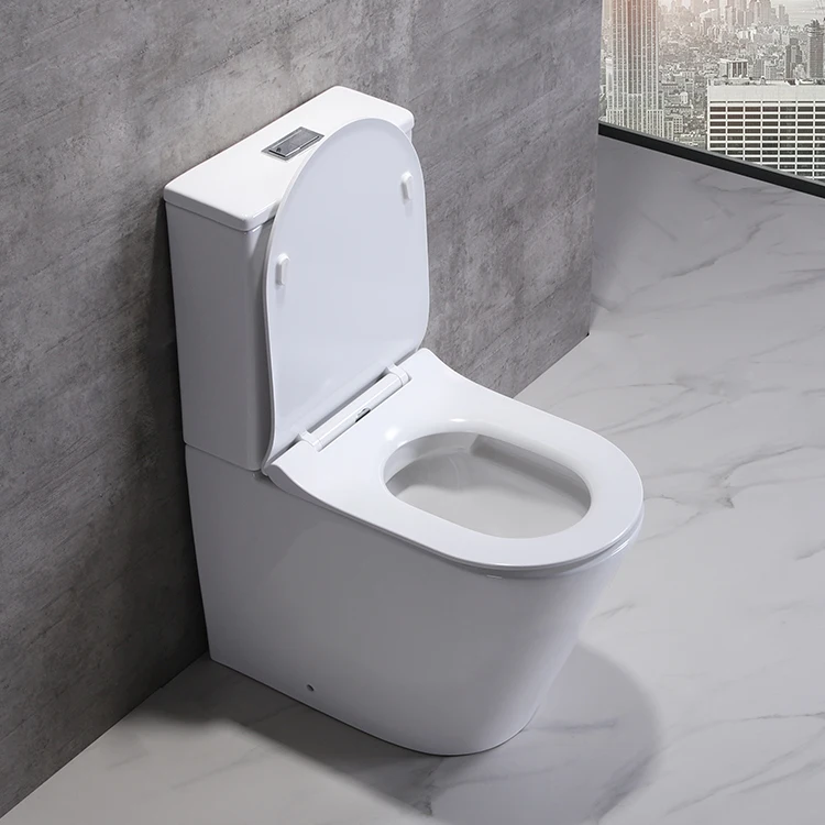 Europe standard modern western p trap washdown sanitary ware ceramic bathroom back to wall toilet commode two piece toilet manufacture