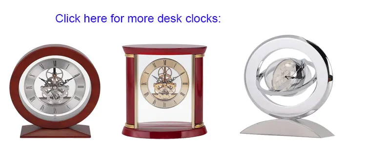 Metal Silver World Globe Desk Clock