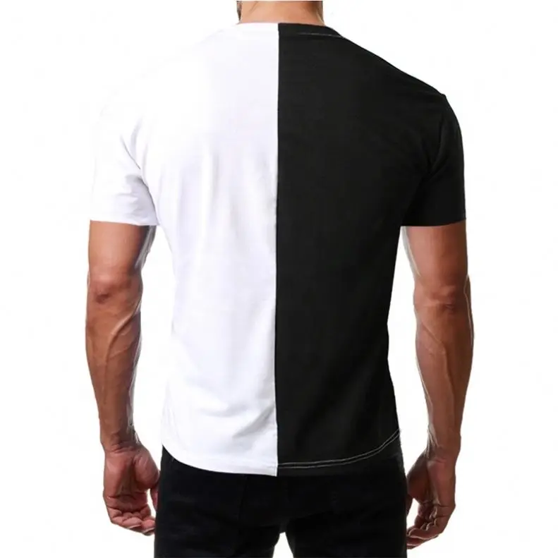 Custom Mens Split Two Tone Color Block Half Black Half White T Shirt Buy Color Block T Shirt Half Black Half White Shirt Two Tone T Shirt Product On Alibaba Com