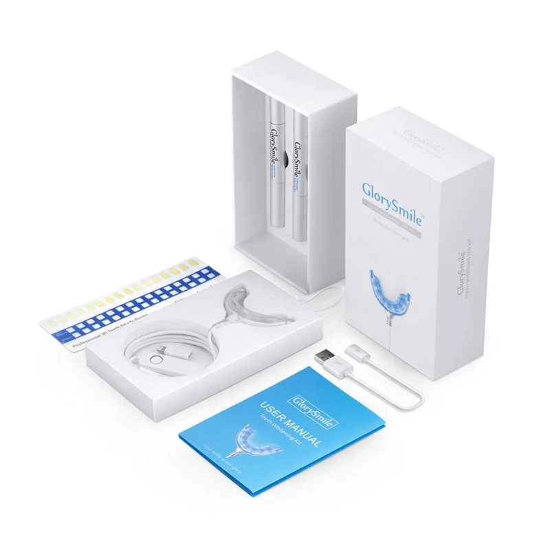 2020 New Portable Smart LED Teeth Whitening Device Private Logo 16min Blue Cool Lights Dental Bleaching System