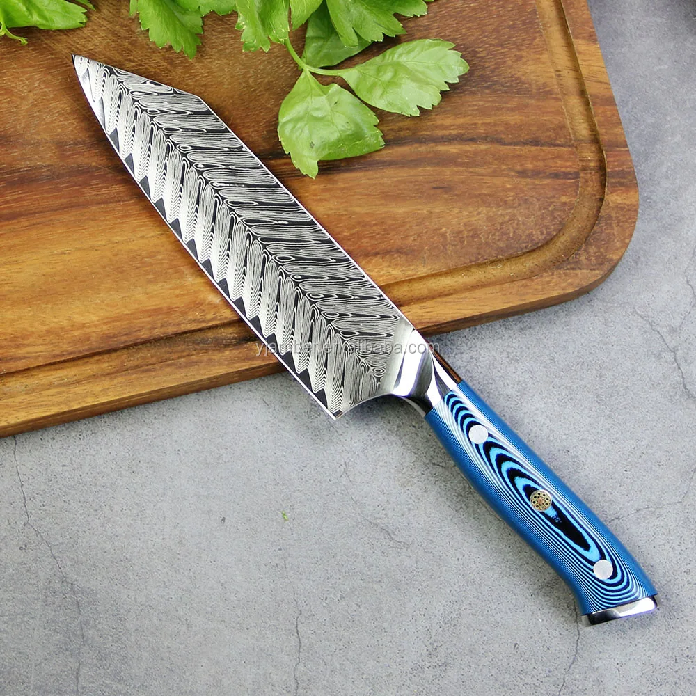 Japanese Bunka Kitchen Cleaver Knife New Material Multilayers Damascus
