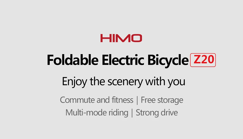 Original HIMO Z20 Moped Electric Bicycle Max 50km 250w Motor 36V 10AH Lithium Battery Fat Tire Folding Electric Mountain Bicycle