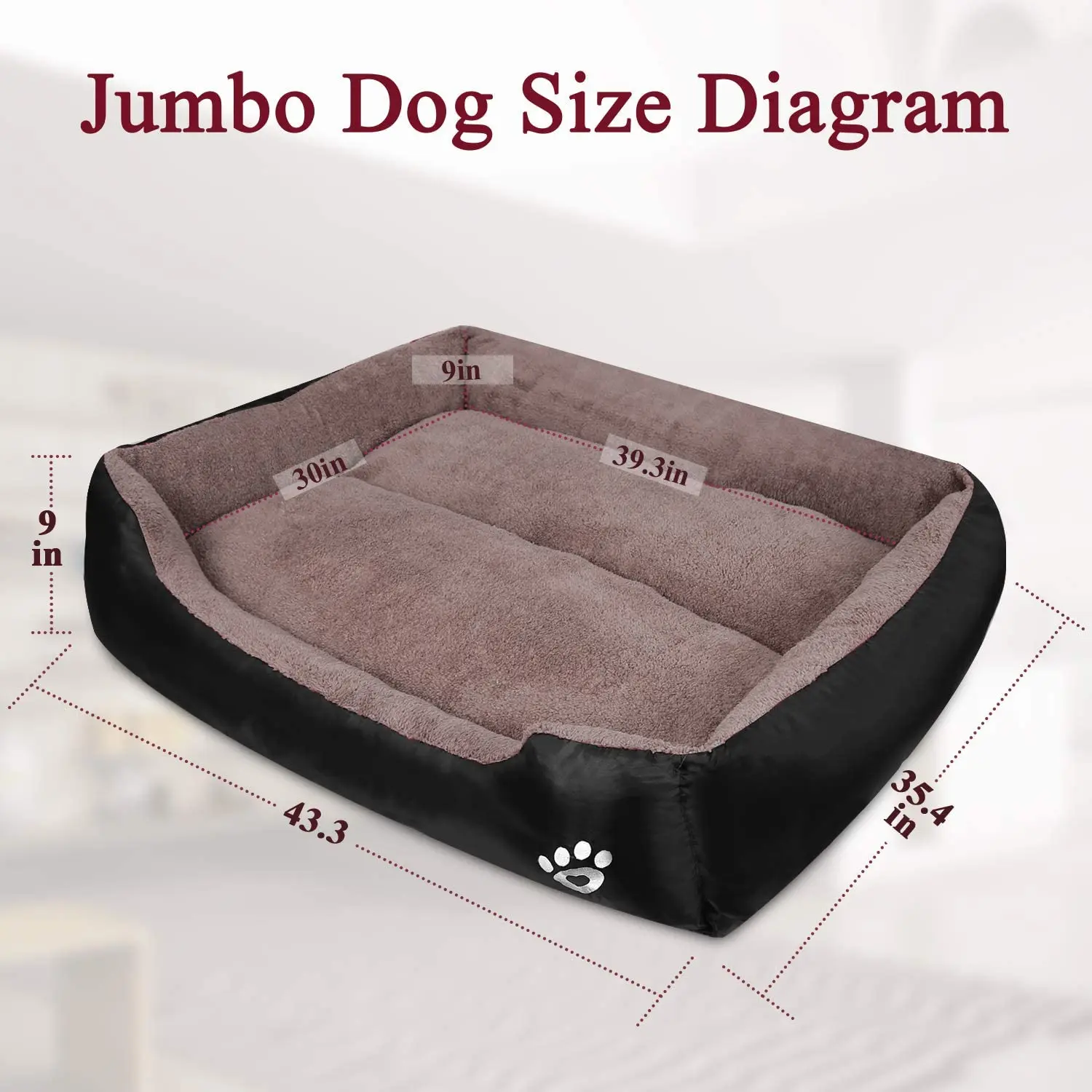 Pet Supplies Luxury Warming Dog Beds,Rectangle Washable Pet Bed With