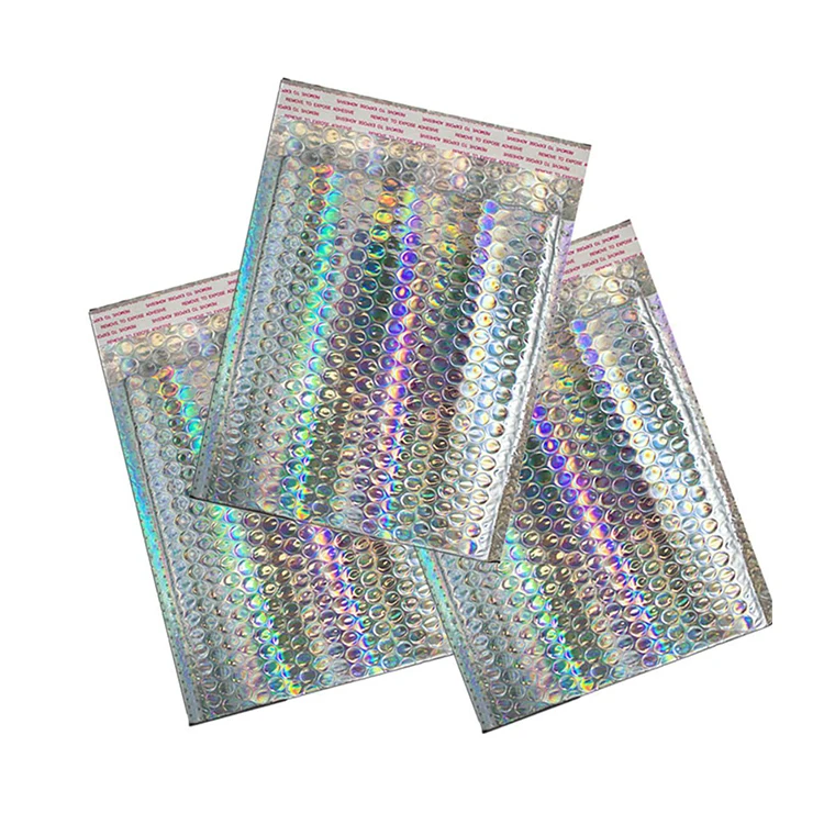 Shipping Packaging Holographic Bubble Envelope Mailing Bags Metallic ...