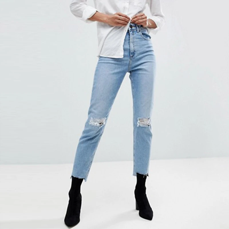 休闲裤高腰拉链飞紧身黑色牛仔裤 - buy 牛仔裤女性,紧身牛仔裤女士