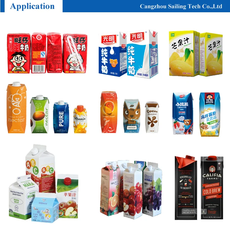 Automatic Yogurt Milk Sealing Packing Machine Aseptic UHT 1000ML Carton Liquid Filling Machine Application