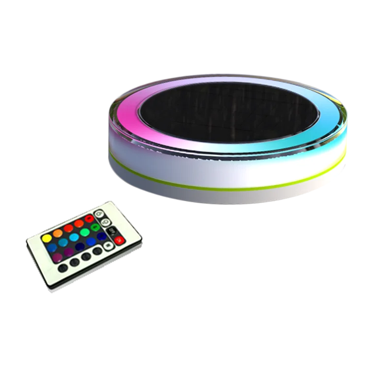 Solar ip68 waterproof rgb led swimming pool light with remote control for seaside outdoor swimming pool