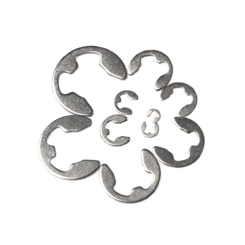 200PCS 304 stainless steel open retaining ring E-type circlip E-buckle ...