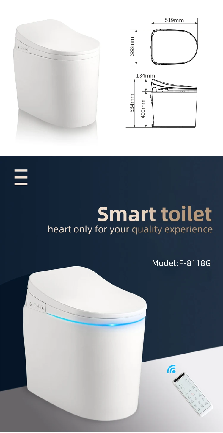 Cheap wholesale price professional rimless bathroom one piece sanitary ware bidet china ceramic wc smart intelligent toilet
