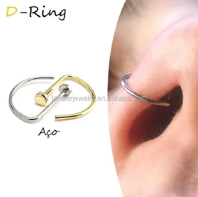 NIPPLE PIERCING JEWELRY Titan D-Ring With Straight Web and Zirconia Ball IN  5mm £6.00 - PicClick UK