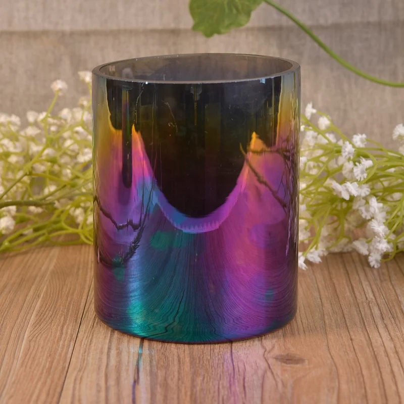 Cylinder gradient color customized candle jars tea light glass candle holder wedding centerpieces wholesales