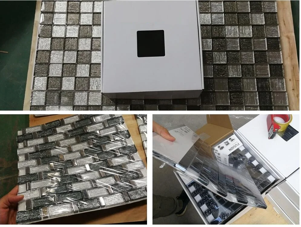 Top Selling Agate Design glass mosaic , laminated glass mosaic for Wall and kitchen Foshan China