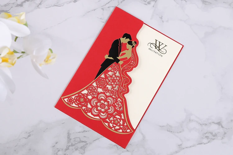 Nepali marriage invitation card chinese/korean/myanmar doc customised wedding invitation card for classic wedding card