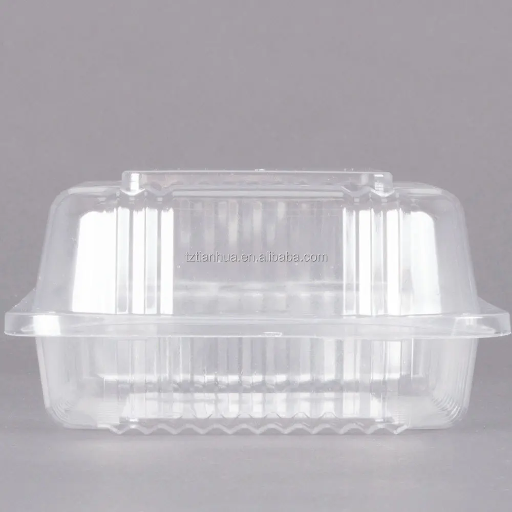 Cake,Pastry,Biscuit Plastic Packaging Box Clear Hinged Pet Square Food