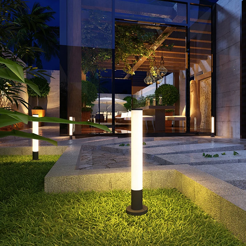 modern landscape pole light waterproof IP44 aluminum park street LED column lamp yard lawn outdoor decorative garden lamp