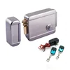 Push button electric door lock with remote power supply system