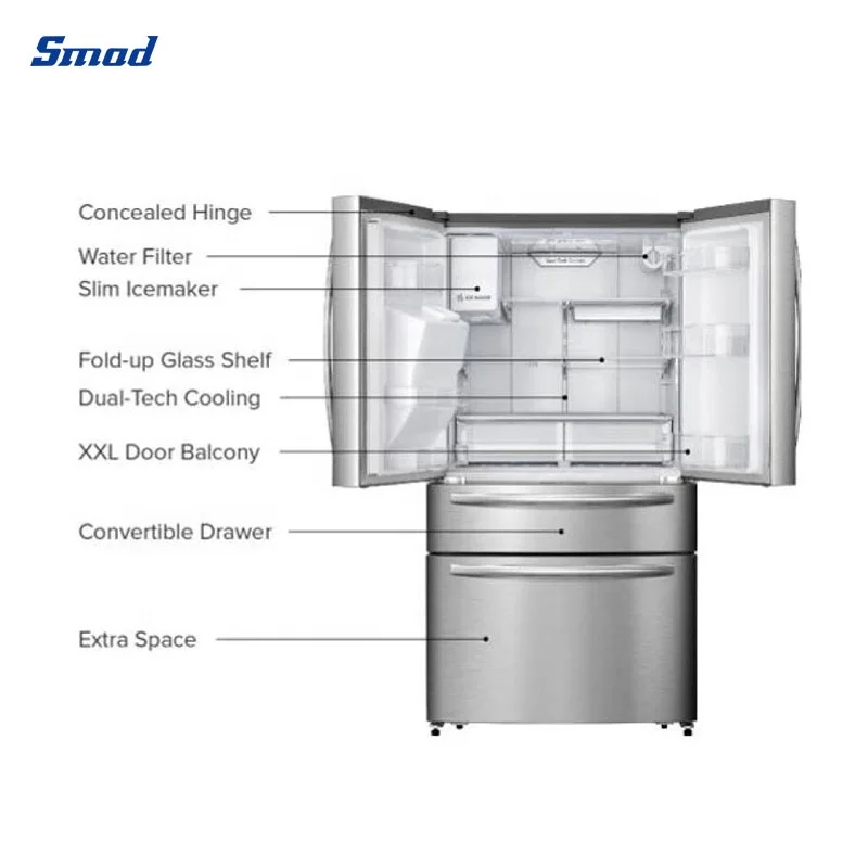 Smad House Hold Electronic Control French Door Refrigerator Buy French Door Refrigerator Electronic Control Refrigerator House Hold Refrigerator With Freezer Product On Alibaba Com