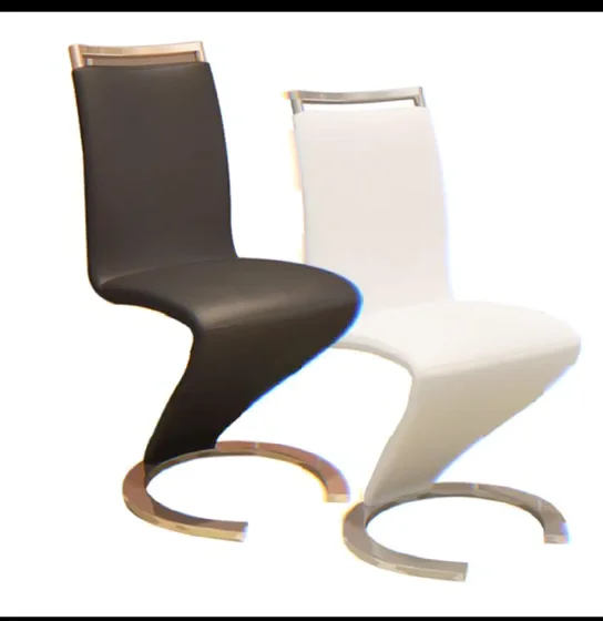 Black Pu Leather Banquet Dining Chair Z Shape Buy Dining Chair