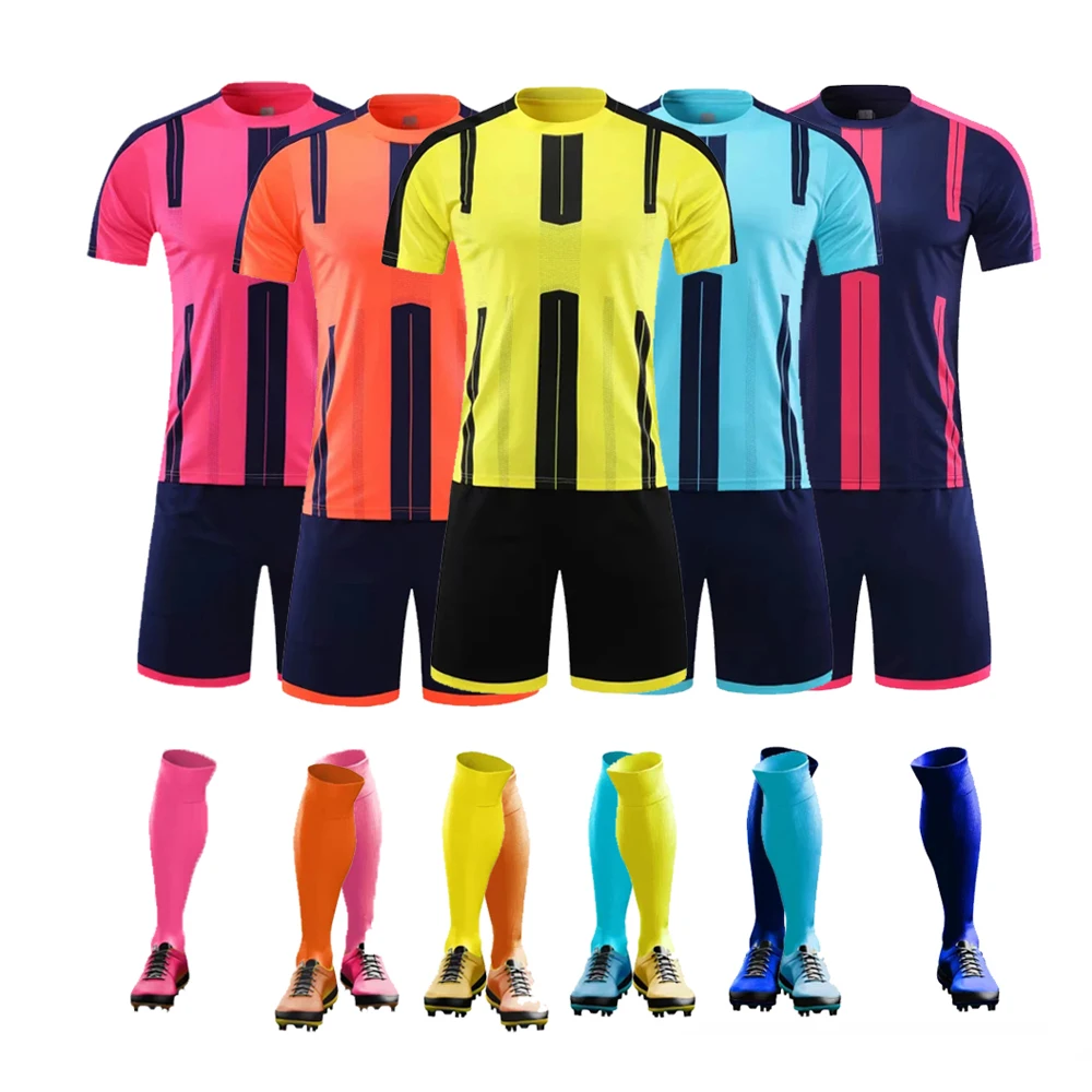 Cheap Soccer Wear Striped Logo Custom Football Club Men Soccer Team