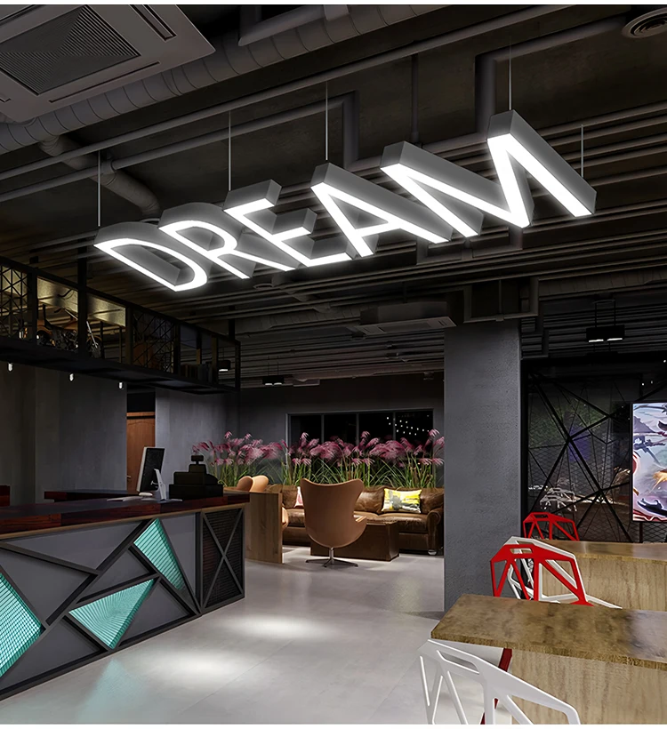 letter lamp customizable for restaurant coffee shop personalized ceiling chandelier-6