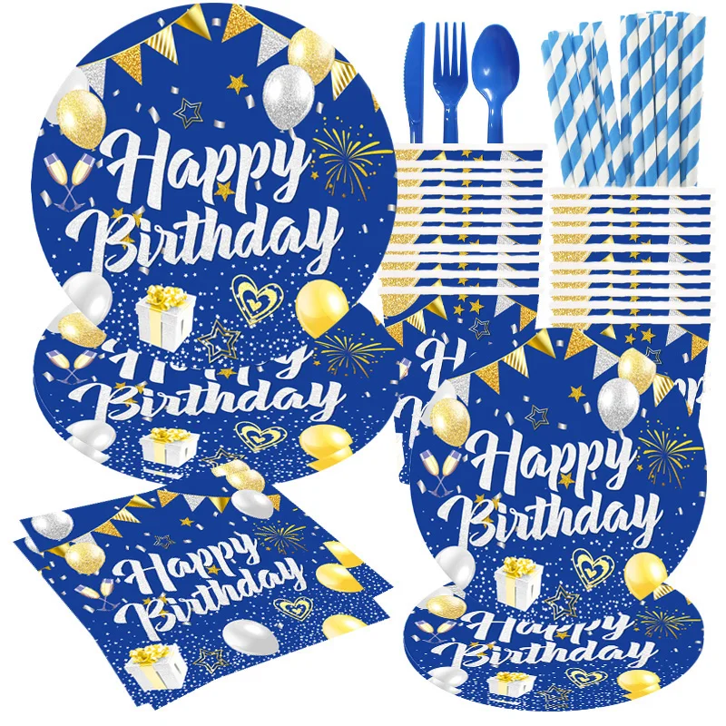 10 Guests Happy Birthday Party Decoration Birthday Plates Napkin Cups