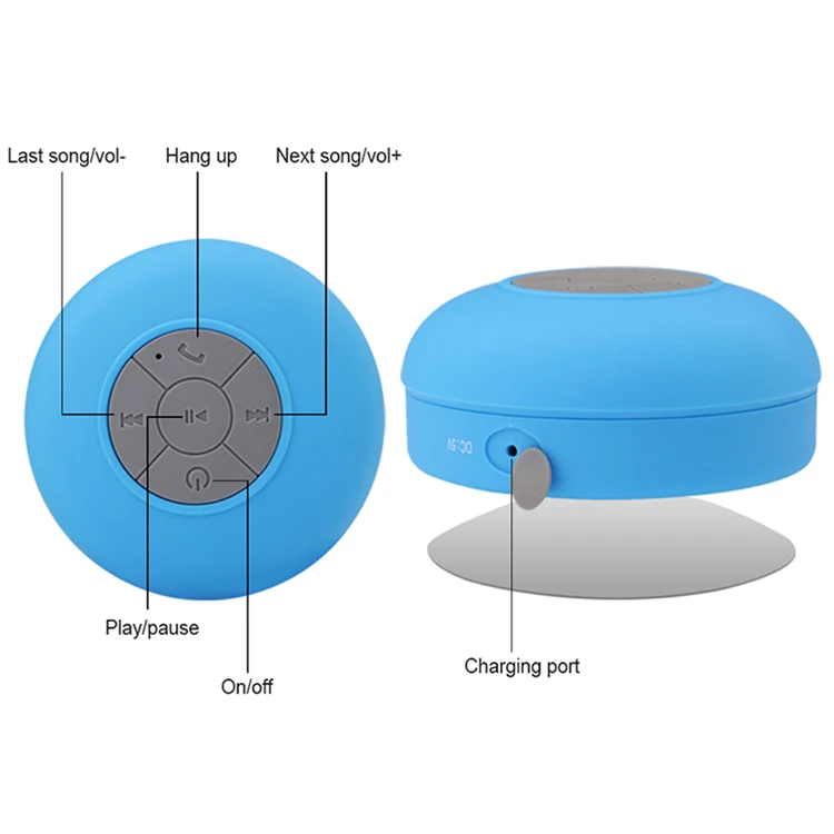 Mini Portable Subwoofer Shower Wireless Blue tooth Speaker Handsfree Receive Call Music Waterproof Suction BTS06 Speakers - ANKUX.COM