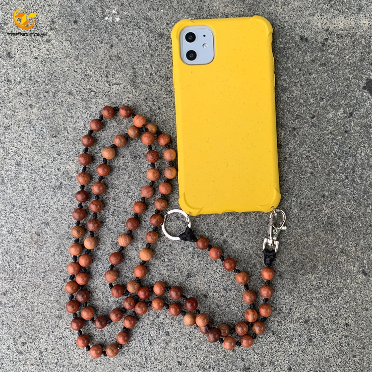2020 Diy Wooden Bead Chain With Biodegradable Phone Case For Iphone 11/