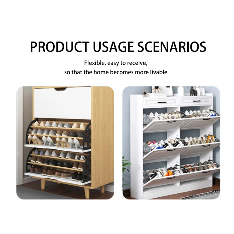 Brackets Collapsible Self Fitting Hardware Furniture Three Layers Iron Shoes Rack