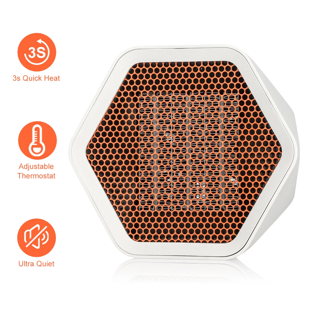 Dropshipping Wall Charger Desk 12V Dc Small Quiet Portable Circulation Fan Heater Mini Fan Electric Heater
